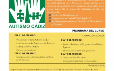 (ACABADO EL PLAZO DE INSCRIPCIÓN) FORMACIÓN PARA PERFILES PROFESIONALES DE LOS SERVICIOS DE VIDA ADULTA