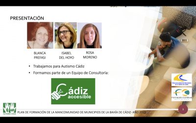 FORMACIÓN A LA MANCOMUNIDAD DE MUNICIPIOS DE LA BAHÍA DE CÁDIZ SOBRE ACCESIBILIDAD UNIVERSAL